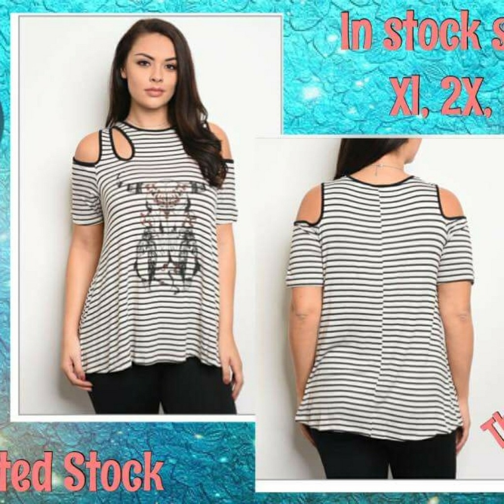 Cold shoulder top wild free bull indian plus size